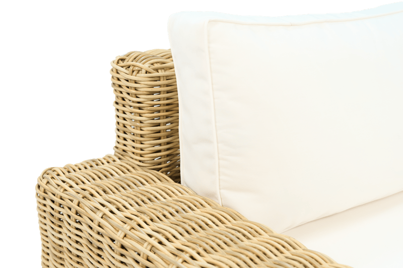 Loungegrupp i rotting | Soffa, fåtöljer & bord | Dynor ingår | Solena premium - Trädgård & spabad - Utemiljö - Altan & terrass - Altanmöbler