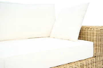 Loungegrupp i rotting | Soffa, fåtöljer & bord | Dynor ingår | Solena premium - Utemöbler - Loungemöbler - Soffgrupp utomhus