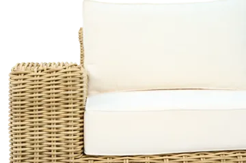 Loungegrupp i rotting | Soffa, fåtöljer & bord | Dynor ingår | Solena premium - Utemöbler - Loungemöbler - Soffgrupp utomhus