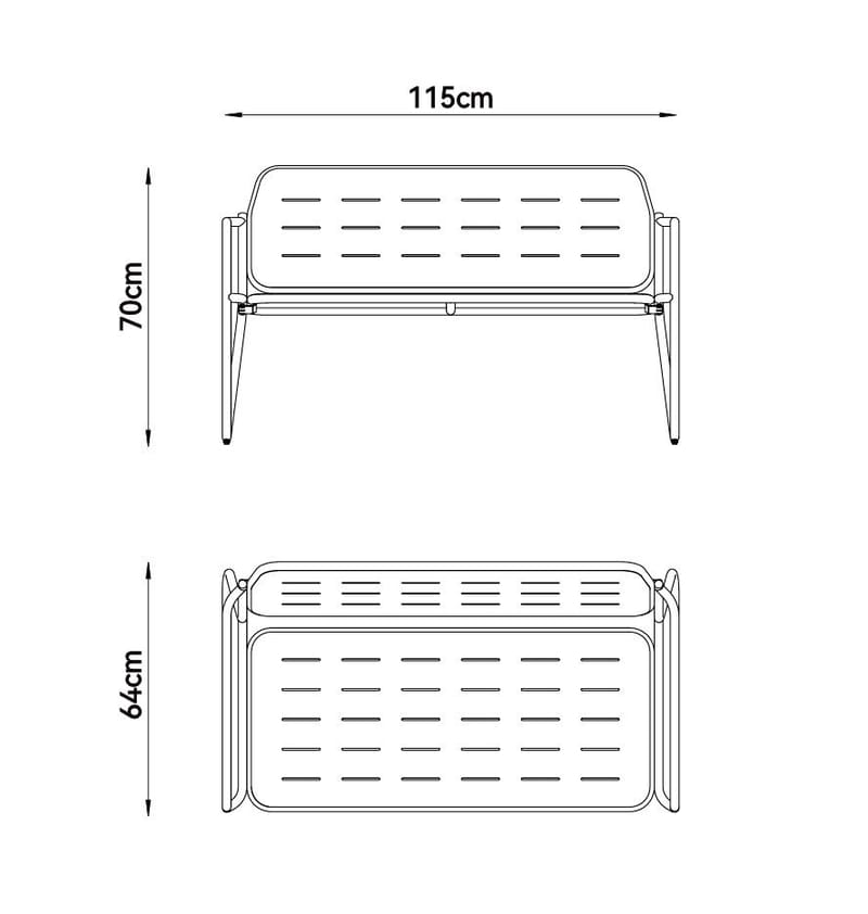 Loungegrupp i stål | Svart loungeset med bord, stol och bänk | Isac - Trädgård & spabad - Utemiljö - Altan & terrass - Altanmöbler