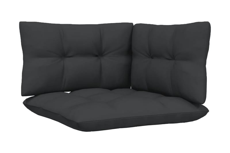 Loungegrupp Utomhus med antracit dynor 7 delar massiv furu - Vit/svart - Trädgård & spabad - Utemiljö - Altan & terrass - Altanmöbler