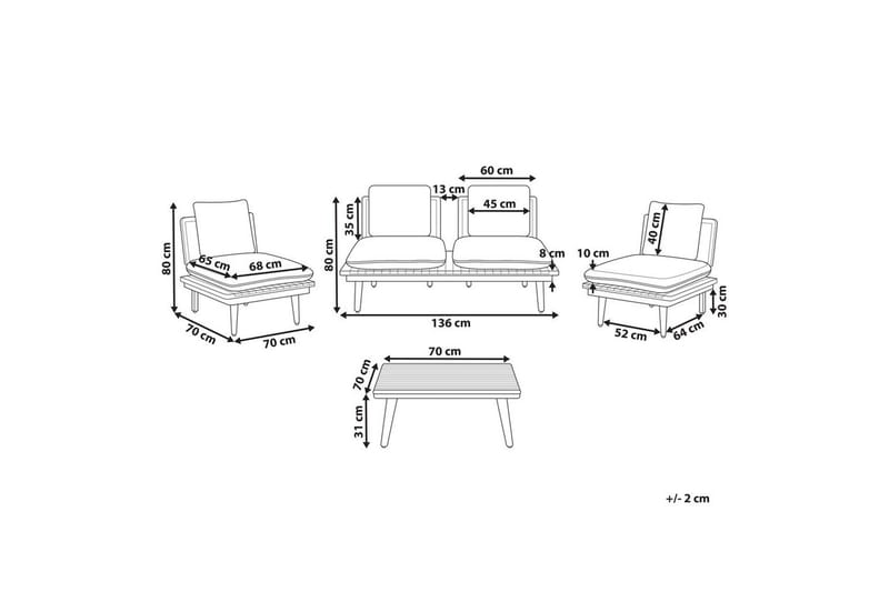 Loungegrupp med bord Accadia - Trädgård & spabad - Utemiljö - Altan & terrass - Altanmöbler