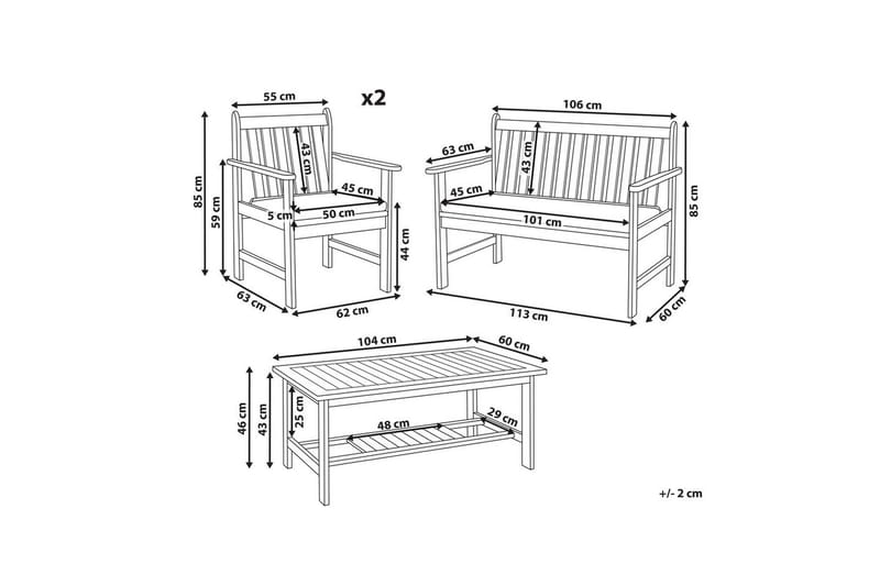 Loungegrupp med bord Altidona - Trädgård & spabad - Utemiljö - Altan & terrass - Altanmöbler