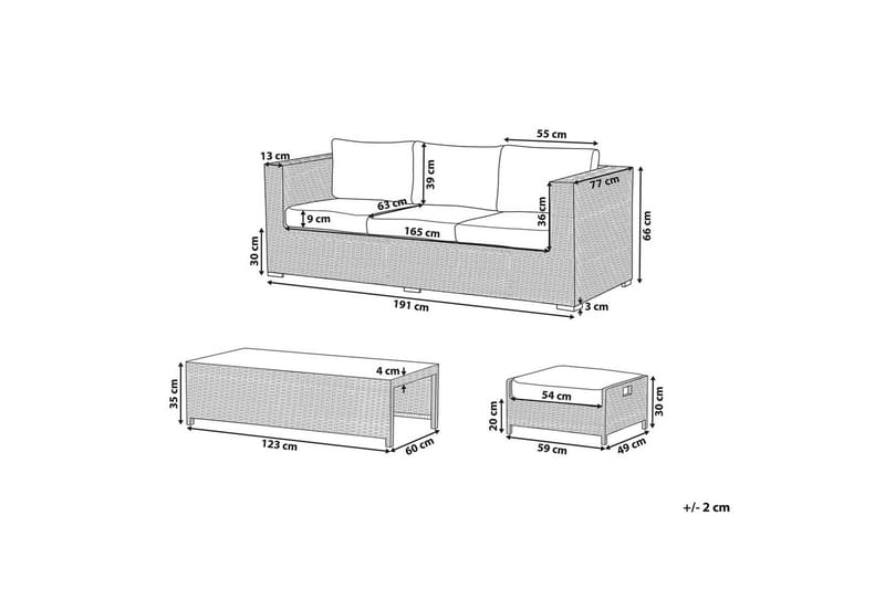 Loungegrupp med bord Belluno - Trädgård & spabad - Utemiljö - Altan & terrass - Altanmöbler