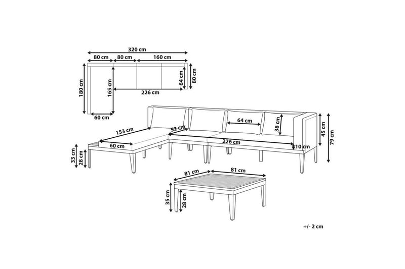 Loungegrupp med bord Bracciano 4-Sits - 4-Sits - Trädgård & spabad - Utemiljö - Altan & terrass - Altanmöbler