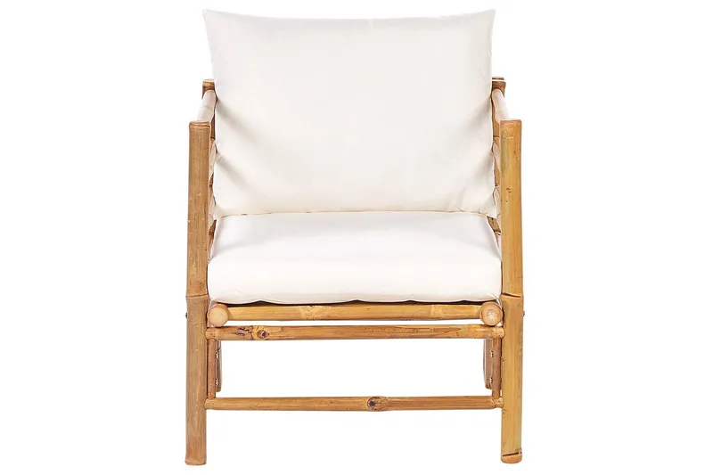 Loungegrupp med bord Cerreto Vit/ljust trä, 4-Sits - Vit/ljust trä, 4-Sits - Trädgård & spabad - Utemiljö - Altan & terrass - Altanmöbler