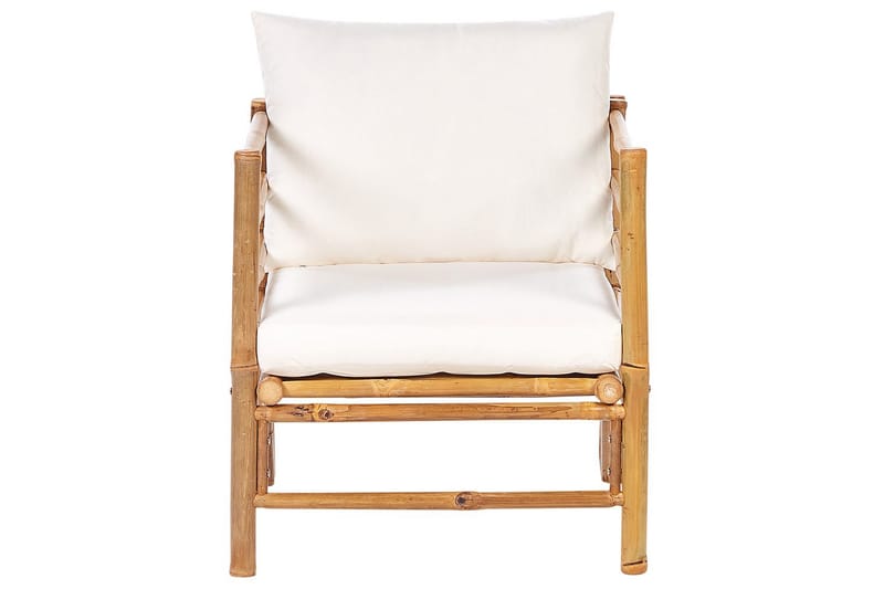 Loungegrupp med bord Cerreto Vit/ljust trä, 5-Sits - Vit/ljust trä, 5-Sits - Trädgård & spabad - Utemiljö - Altan & terrass - Altanmöbler