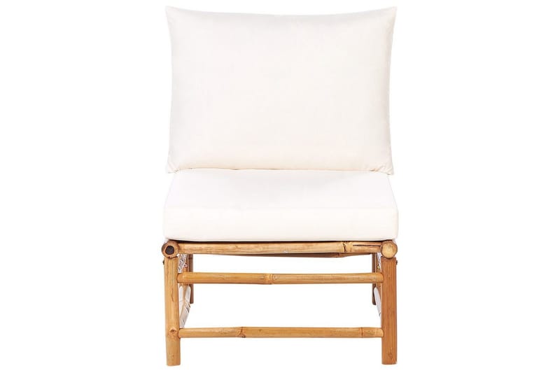 Loungegrupp med bord Cerreto Vit/ljust trä, 5-Sits - Vit/ljust trä, 5-Sits - Trädgård & spabad - Utemiljö - Altan & terrass - Altanmöbler