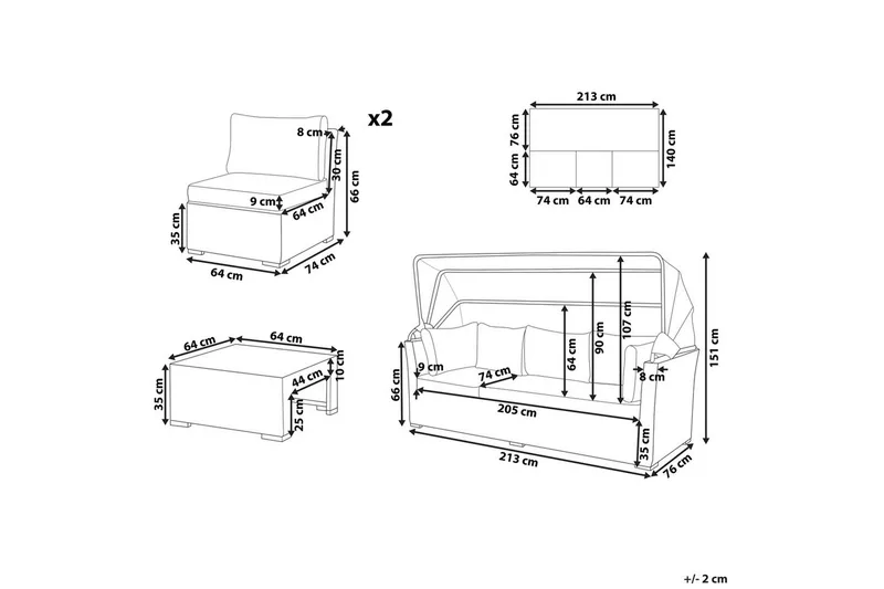 Loungegrupp med bord Coccolia - Trädgård & spabad - Utemiljö - Altan & terrass - Altanmöbler