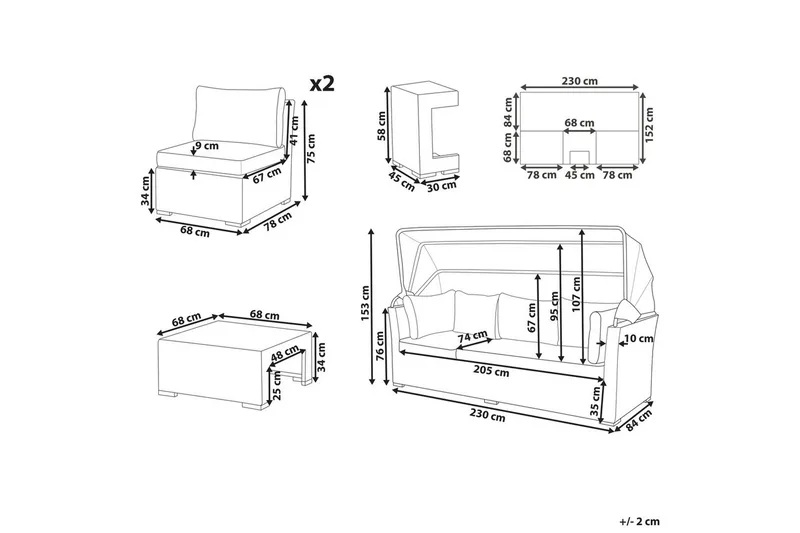 Loungegrupp med bord Corte - Trädgård & spabad - Utemiljö - Altan & terrass - Altanmöbler