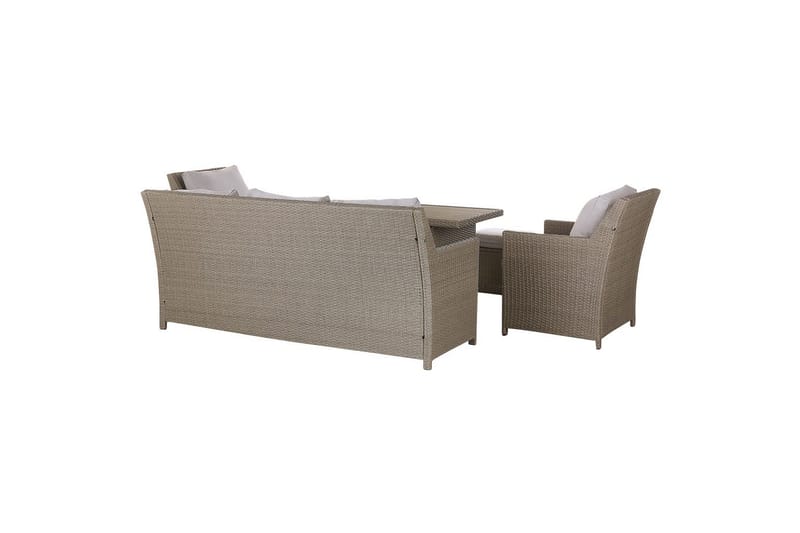 Loungegrupp med bord Fonti Natur/grå/beige - Natur/grå/beige - Trädgård & spabad - Utemiljö - Altan & terrass - Altanmöbler