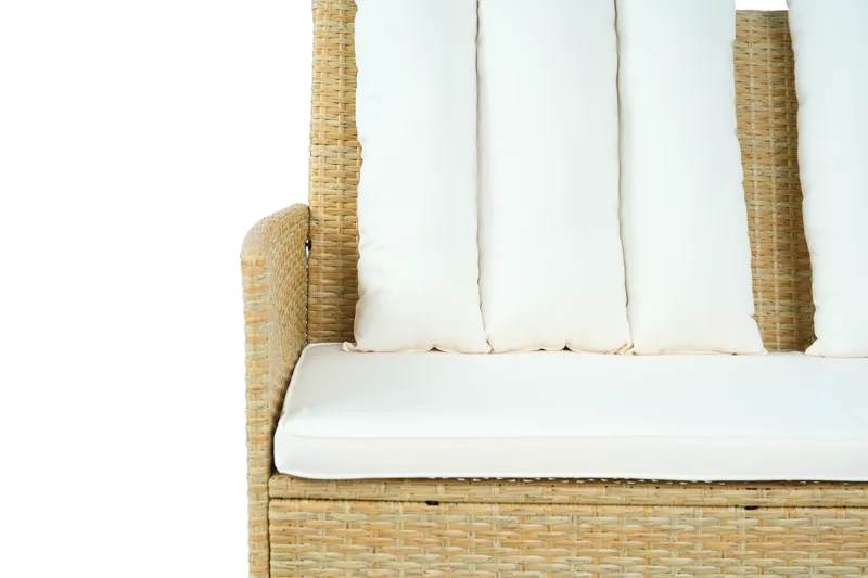 Loungegrupp med bord i beige – 2 stolar & 2-sitssoffa | Gillinge - Trädgård & spabad - Utemiljö - Altan & terrass - Altanmöbler