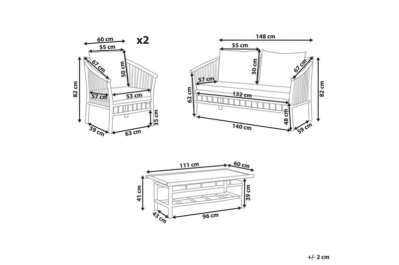 Loungegrupp med bord Maggiore - Trädgård & spabad - Utemiljö - Altan & terrass - Altanmöbler
