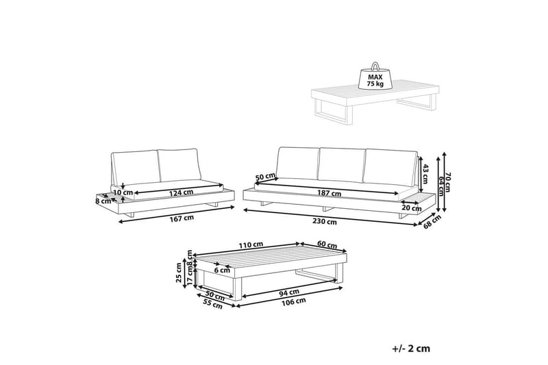 Loungegrupp med bord Marettimo - Trädgård & spabad - Utemiljö - Altan & terrass - Altanmöbler
