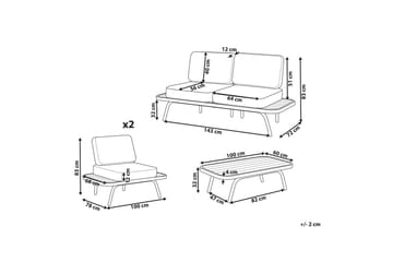 Loungegrupp med bord Minozzo - Utemöbler - Loungemöbler - Soffgrupp utomhus