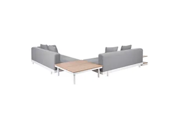 Loungegrupp med bord Missanello Grå/vit - Grå/vit - Utemöbler - Loungemöbler - Soffgrupp utomhus