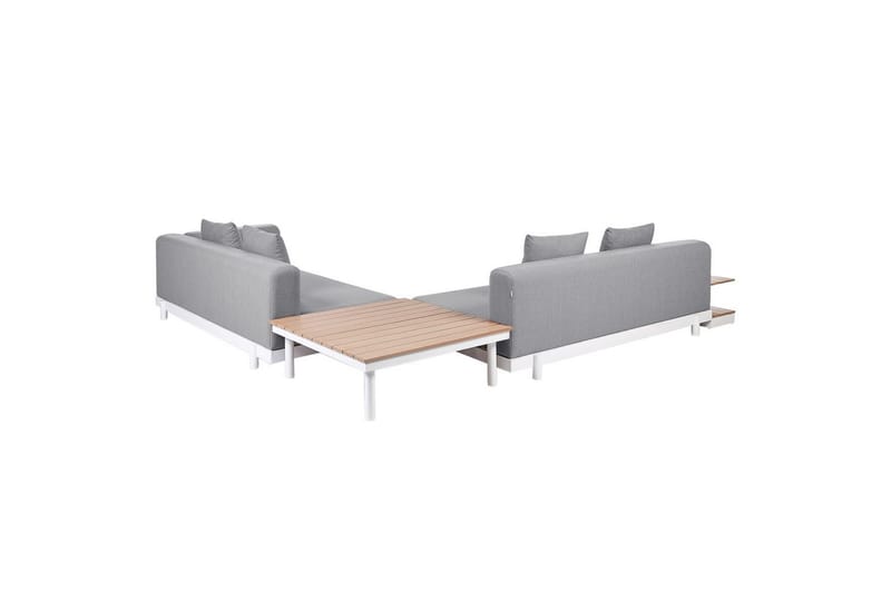 Loungegrupp med bord Missanello Grå/vit - Grå/vit - Trädgård & spabad - Utemiljö - Altan & terrass - Altanmöbler