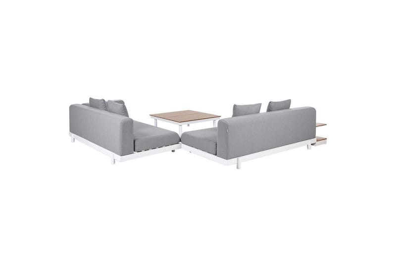 Loungegrupp med bord Missanello Grå/vit - Grå/vit - Trädgård & spabad - Utemiljö - Altan & terrass - Altanmöbler