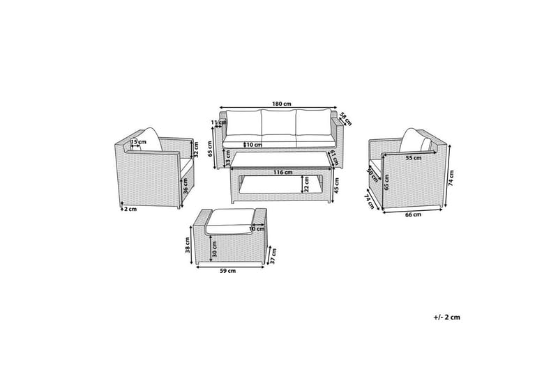 Loungegrupp med bord Roma - Trädgård & spabad - Utemiljö - Altan & terrass - Altanmöbler
