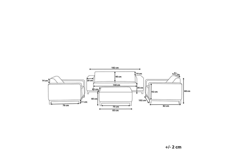Loungegrupp med bord Rovigo - Trädgård & spabad - Utemiljö - Altan & terrass - Altanmöbler