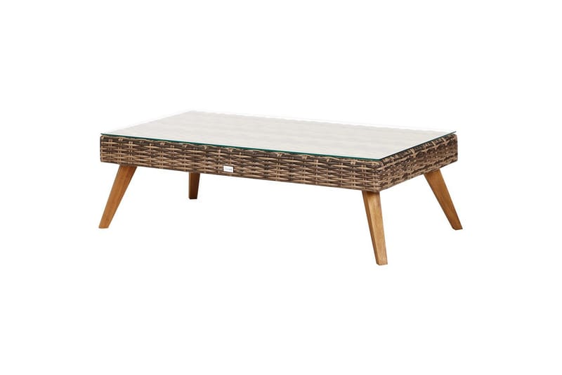 Loungegrupp med bord Vittoria Beige/grönt/mörkt trä, 5-Sits - Beige/grönt/mörkt trä, 5-Sits - Trädgård & spabad - Utemiljö - Altan & terrass - Altanmöbler