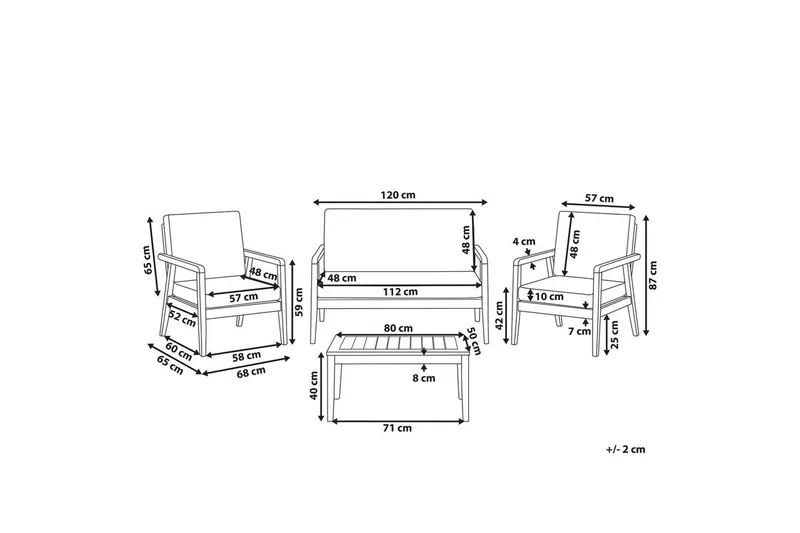 Loungegrupp med bord Pallano - Trädgård & spabad - Utemiljö - Altan & terrass - Altanmöbler