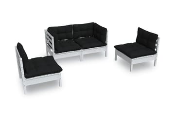 Loungegrupp Utomhus med dynor 4 delar massiv furu