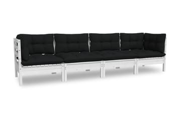 Loungegrupp Utomhus med dynor 4 delar massiv furu