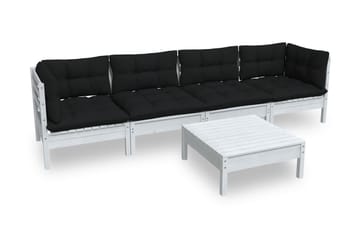 Loungegrupp Utomhus med dynor 5 delar massiv furu