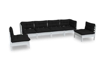 Loungegrupp Utomhus med dynor 6 delar massiv furu