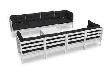 Loungegrupp Utomhus med dynor 9 delar massiv furu
