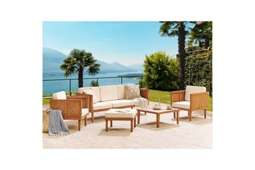 Loungegrupp med fotpall Baratti - Utemöbler - Loungemöbler - Soffgrupp utomhus