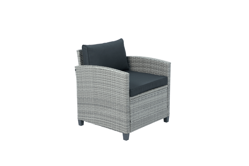 Loungegrupp med soffa, 2 fåtöljer & bord i grått | Arholma - Trädgård & spabad - Utemiljö - Altan & terrass - Altanmöbler