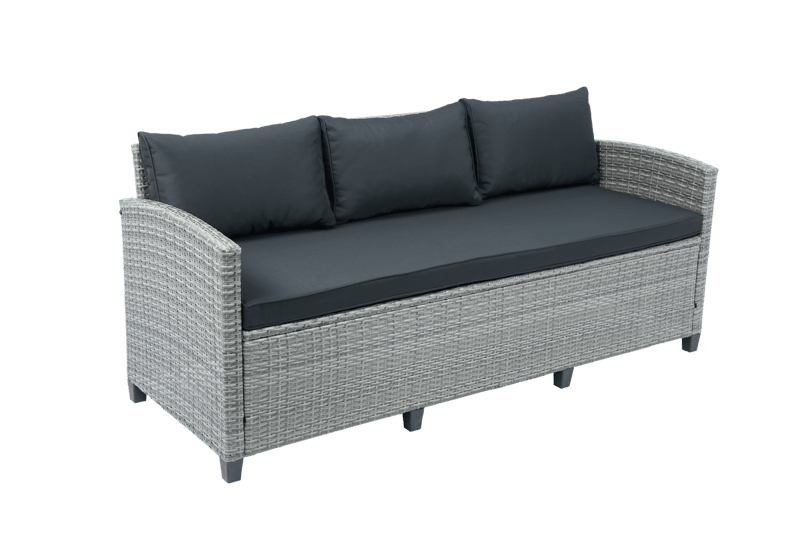 Loungegrupp med soffa, 2 fåtöljer & bord i grått | Arholma - Trädgård & spabad - Utemiljö - Altan & terrass - Altanmöbler