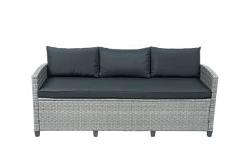 Loungegrupp med soffa, 2 fåtöljer & bord i grått | Arholma - Utemöbler - Loungemöbler - Soffgrupp utomhus