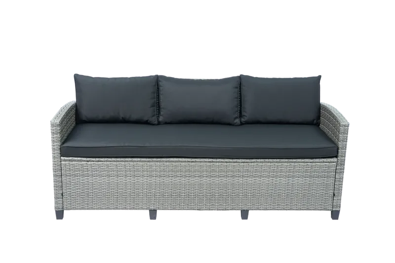 Loungegrupp med soffa, 2 fåtöljer & bord i grått | Arholma, undefined