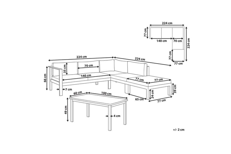 Loungegrupp Messina Grön/svart/grå - Grön/svart/grå - Trädgård & spabad - Utemiljö - Altan & terrass - Altanmöbler