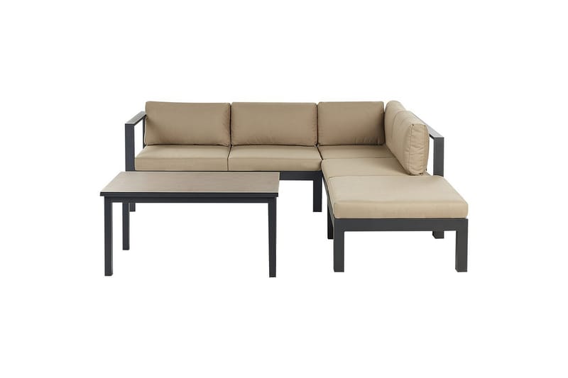 Loungegrupp Messina Svart/beige - Svart/beige - Trädgård & spabad - Utemiljö - Altan & terrass - Altanmöbler