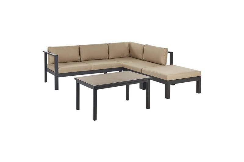 Loungegrupp Messina Svart/beige - Svart/beige - Trädgård & spabad - Utemiljö - Altan & terrass - Altanmöbler