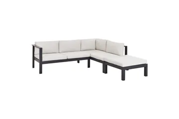 Loungegrupp Messina Vit/svart/grå - Vit/svart/grå - Utemöbler - Loungemöbler - Soffgrupp utomhus