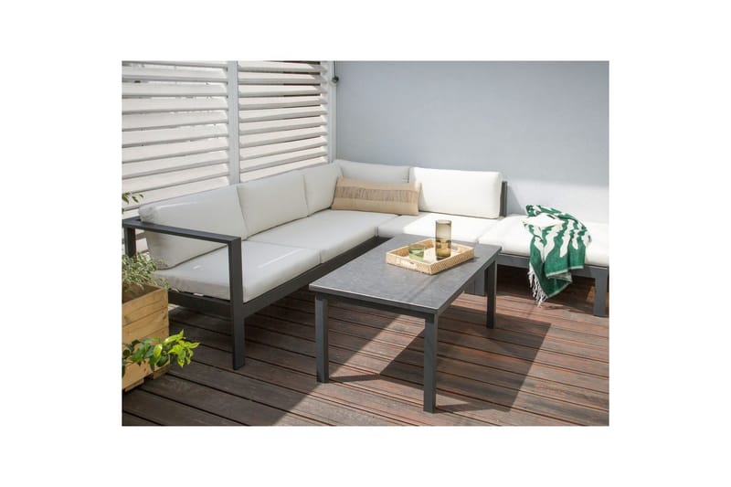Loungegrupp Messina Vit/svart/grå - Vit/svart/grå - Trädgård & spabad - Utemiljö - Altan & terrass - Altanmöbler