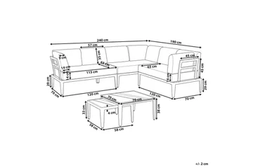 Loungegrupp Rima III Beige - Beige - Utemöbler - Loungemöbler - Soffgrupp utomhus