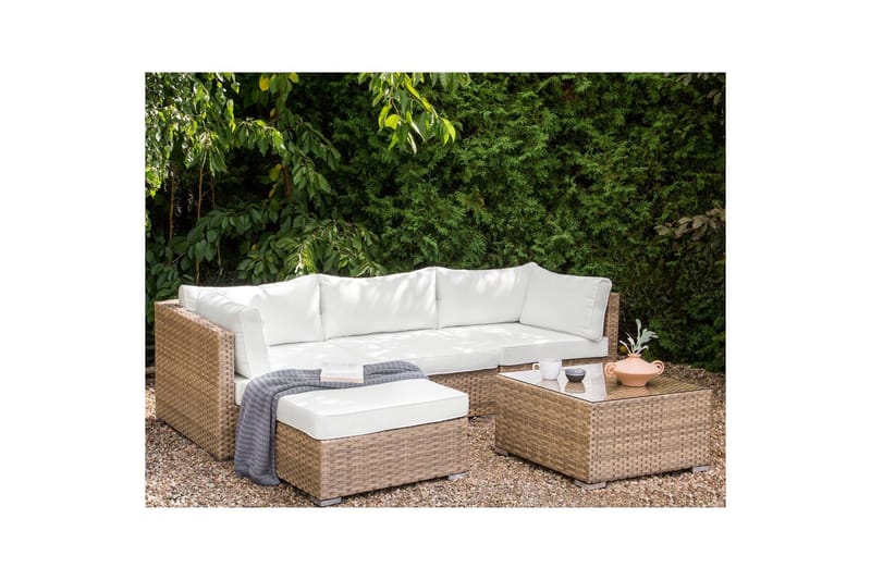 Loungegrupp Sano Natur/vit, Högervänd - Natur/vit, Högervänd - Trädgård & spabad - Utemiljö - Altan & terrass - Altanmöbler