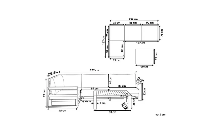 Loungegrupp Timor Ljus trä/beige, Ja, Högervänd - Ljus trä/beige, Ja, Högervänd - Trädgård & spabad - Utemiljö - Altan & terrass - Altanmöbler