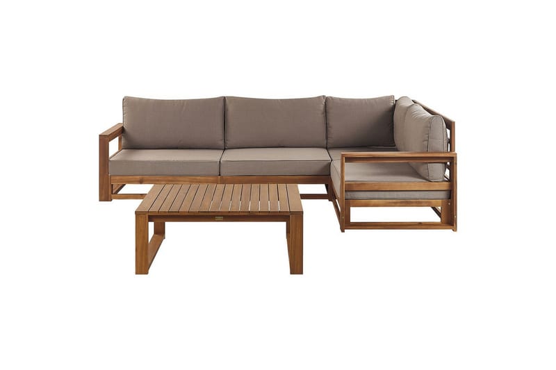 Loungegrupp Timor Ljus trä/beige, Ja, Högervänd - Ljus trä/beige, Ja, Högervänd - Trädgård & spabad - Utemiljö - Altan & terrass - Altanmöbler