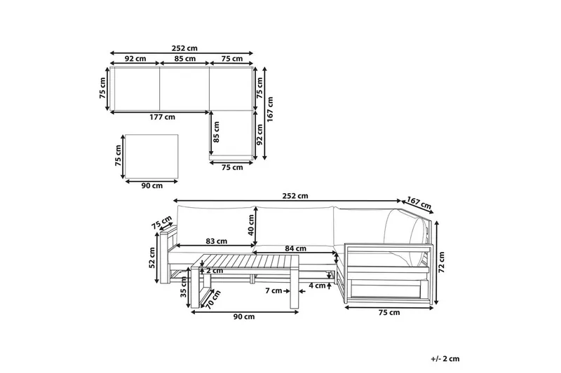 Loungegrupp Timor Ljus trä/beige, Ja, Vänstervänd - Ljus trä/beige, Ja, Vänstervänd - Trädgård & spabad - Utemiljö - Altan & terrass - Altanmöbler