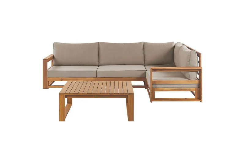 Loungegrupp Timor Ljus trä/beige, Ja, Vänstervänd - Ljus trä/beige, Ja, Vänstervänd - Trädgård & spabad - Utemiljö - Altan & terrass - Altanmöbler