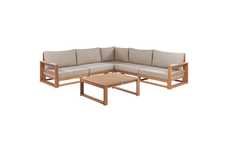 Loungegrupp Timor Ljus trä/grått/beige, Ja, Vändbar - Ljus trä/grått/beige, Ja, Vändbar - Trädgård & spabad - Utemiljö - Altan & terrass - Altanmöbler