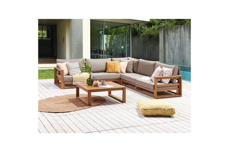 Loungegrupp Timor Ljus trä/grått/beige, Ja, Vändbar - Ljus trä/grått/beige, Ja, Vändbar - Trädgård & spabad - Utemiljö - Altan & terrass - Altanmöbler
