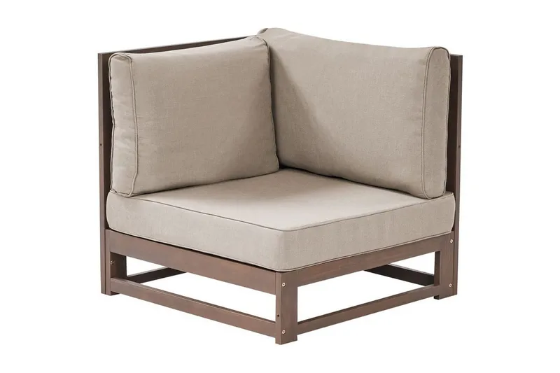 Loungegrupp Timor Mörk trä/beige/grå, Ja, Vänstervänd - Mörk trä/beige/grå, Ja, Vänstervänd - Trädgård & spabad - Utemiljö - Altan & terrass - Altanmöbler